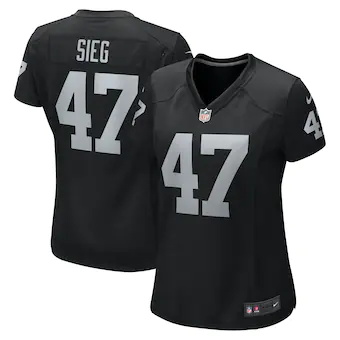 womens nike trent sieg black las vegas raiders game jersey_